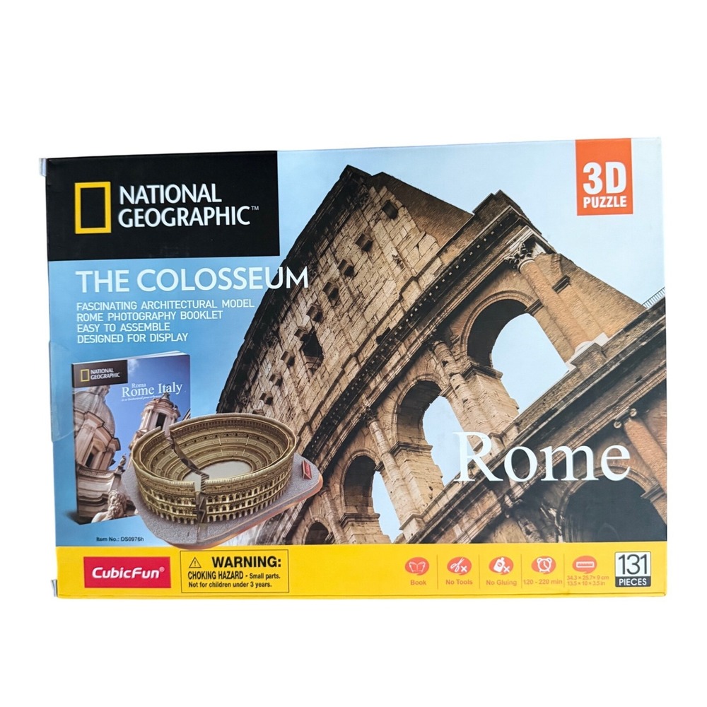 National Geographic The Colosseum 3D Puzzle CubicFun 131 Pieces DS0976h Rome